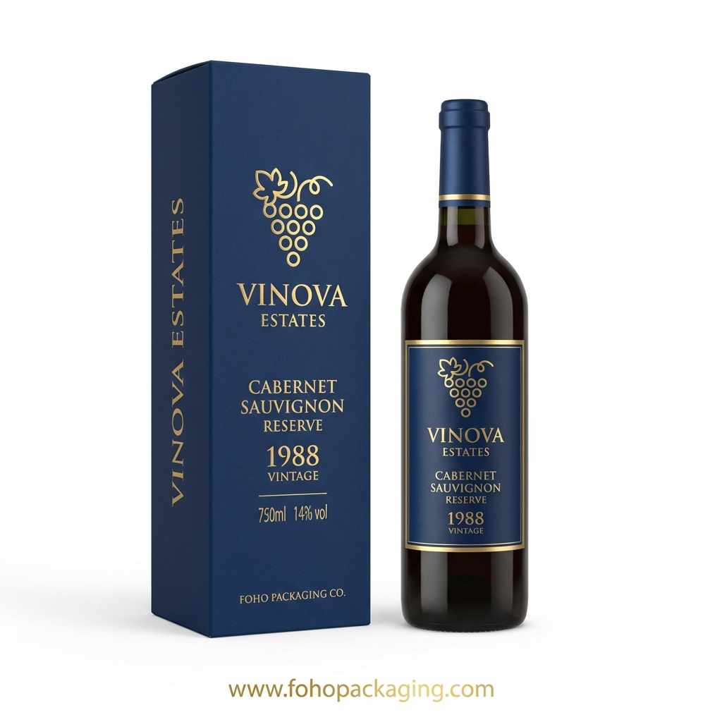 Wine packaging insert example showing the interior compartment layout